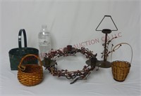 Primitive Style Pip Berry Candle Holders & Baskets