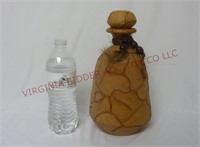 Leather Wrapped Bottle Decanter w Stopper ~ 10.5"