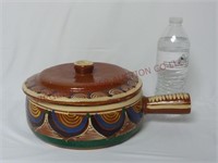 Vintage Mexican Hand Painted Pottery Bean Pot