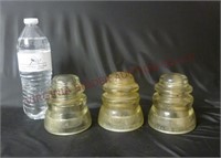 Armstrong Glass Electrical Insulators ~ Lot of 3