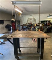 Steel Top Work Bench on Rollers