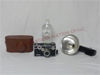 Vintage Argus Camera in Case & Kodak Flash