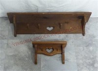 Decorative Wooden Wall Shelves ~ Lot of 2