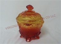 Vintage Jeannette Amberina Glass Candy Dish