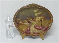 Antique Austria Hand Painted Platter w Stand