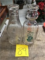 Vintage glass milk bottles