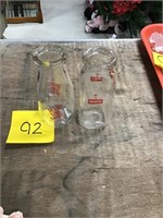 Antique glass milk jars
