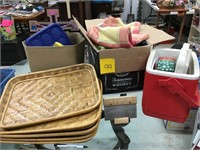 2 box lot with trays and lunch box