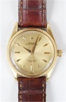 ROLEX GENTLEMAN'S GOLD, LEATHER OYSTER PERPETUAL