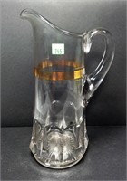 Gold Band Pitcher, loop bottom - 11"T