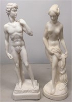 2 White Figures - Greek, composition - 10"T
