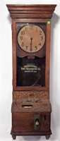 International Time Clock, Oak Case 17"W x 48"T,