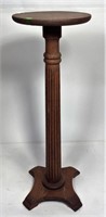 Oak Pedestal, reeded column, 12" round x 35"T