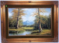 Gold Framed Decorator Painting, Landscape with
