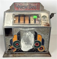 The New Deal Slot Machine, white metal case,