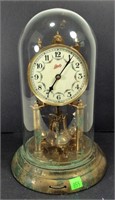 Schatz Anniversary Clock - 7" dia, brass base,