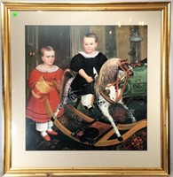 Colored Print with Decorator Frame  "Children on