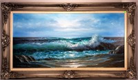 Decorator Oil Painting , Ocean/Beach by E. Wilson,