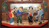 Plaster Plaque - "At the Bar" - 12"x21"