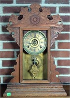 Oak Kitchen Clock, pressed carved, no glass in