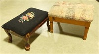 Lot #3024 - (2) Vintage footstools. One has