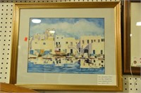 Lot #3033 - Watercolor painting titled Athens