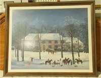 Lot #3037 - Michael Delacroix snow scene print.