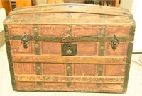 Lot #3039 - Antique 19thC Dome top trunk.