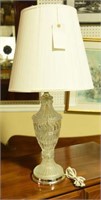 Lot #3044 - Vintage glass table lamp. Stands