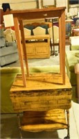 Lot #3047 - Vintage wooden tea cart with turned