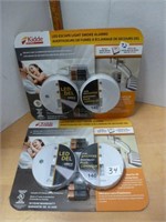 NEW LED Escape Light Smoke Alarms - qty 2