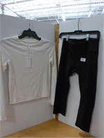 NEW Leggings / Off White Top - Size Small
