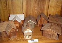 Small Wooden Handmade Village Buildings