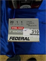 1 Box of Federal 3inch 20ga Steel 1 Shot