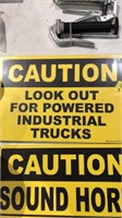 6x caution, truck sign