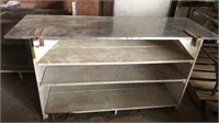 3 shelf bench with stainless top