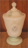 Fenton Hand Painted Candy Jar - Marked