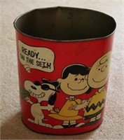 Charlie Brown Vintage Metal Trash Can