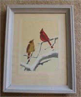 Vintage Framed "Birds" Print
