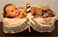 Basket w/Assorted Antique Doll Parts