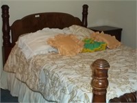 Antique Full Size Bed - Linens Included