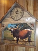 Rustic Cow Clock