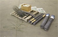 Assorted Garden Supplies Including Wire Fencing,