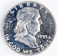 Coin 1955-P Ben Franklin Half Dollar