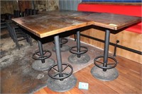 Wood Top Bar Height Tables, Approx. 30" x 30",