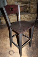Texas Star Bar Height Chairs, Metal Frame,