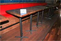Wood Top Bar Height Tables, Approx. 30" x 24",