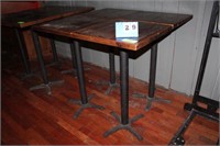 Wood Top Bar Height Tables, Approx. 24" x 24",
