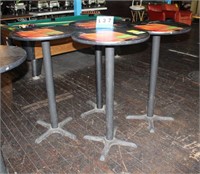 Bar Height Tables, 2' Dia. w/ Bullet Whiskey Logo