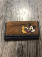 Vintage Disney Mickey Mouse Wallet Suede Ripstop